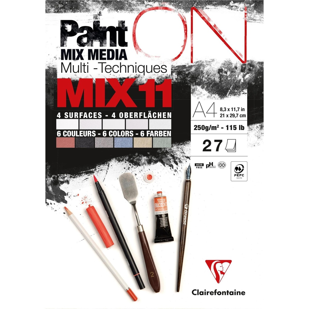 [976011C] Mix Media Papier Clairefontaine A4 Paint On 250