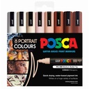 Paintmarker Uni POSCA PC5M 8st portretkleuren