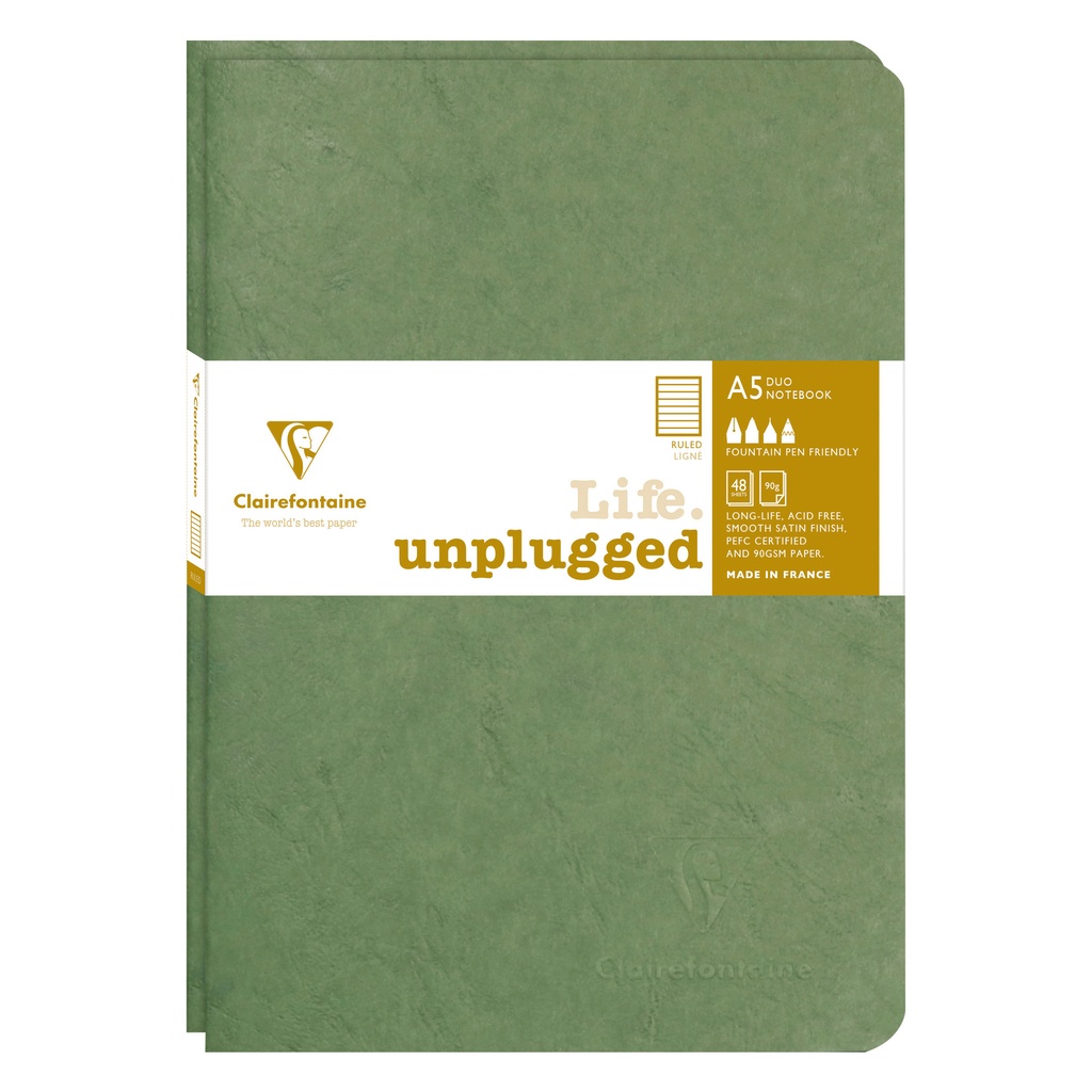Schrift Clairefontaine A5 lijn 96pag 90gr gn 2st