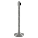 Afzetpaal Securit RVS met rolband RGB 100cm zilver