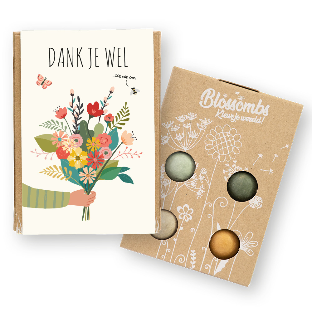 [101920] Giftbox Blossombs Dank je wel 4 zaadbommetjes
