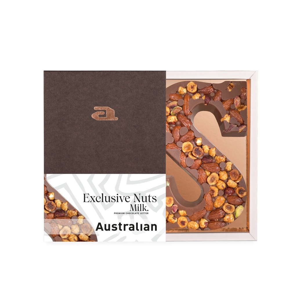 Chocoladeletter Australian melk noten S