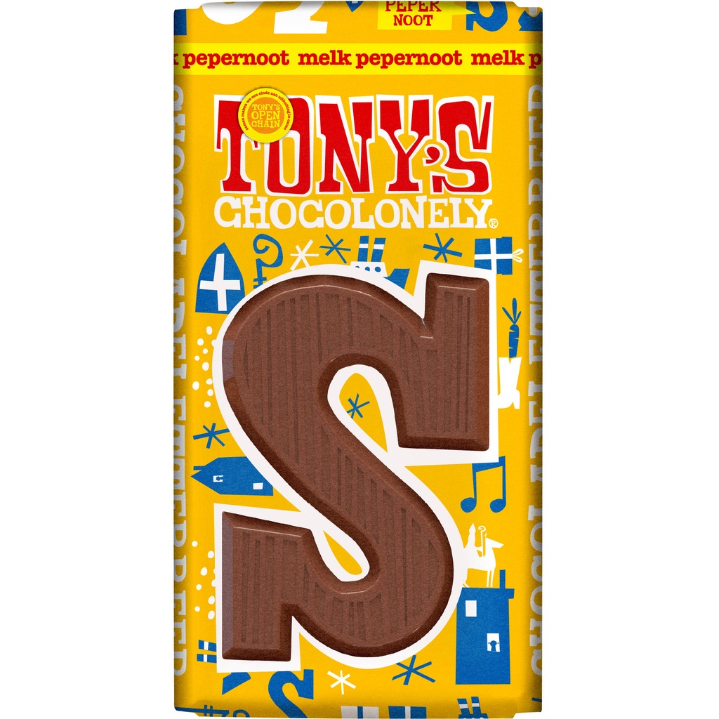 [BNXSLRMPNS90] Chocoladeletter TC S melk pepernoot 90 gram