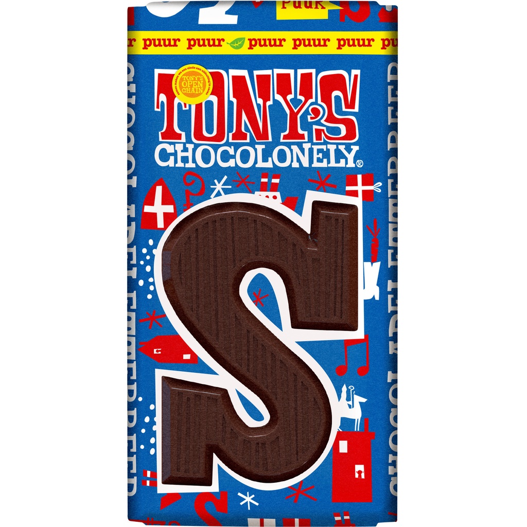 [BNXSLRD90] Chocoladeletter Tonys Chocolonely S puur 90 gram