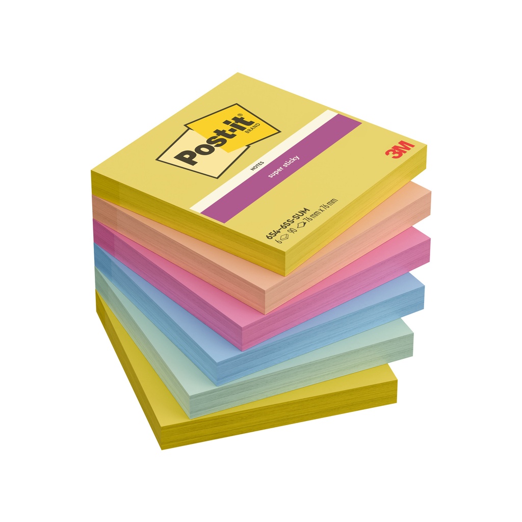 Memoblok Post-it 654 SS 76x76mm Summer Sorbet