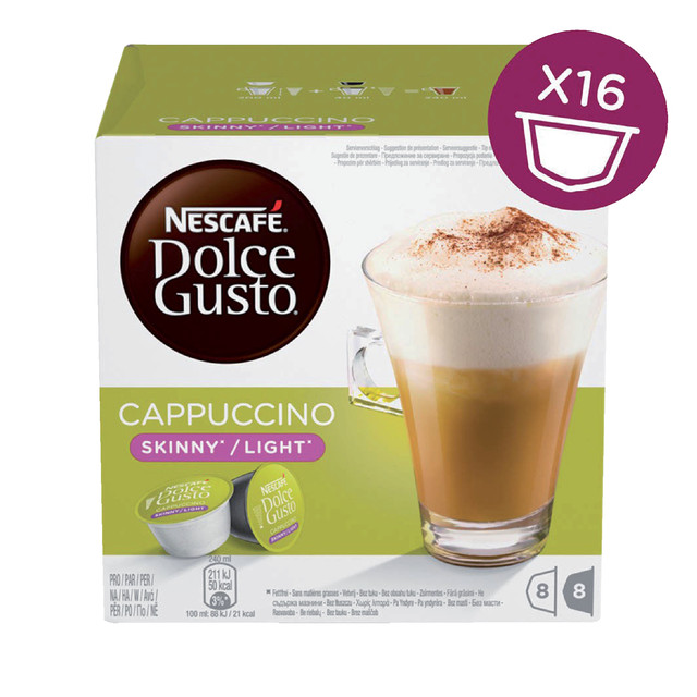 [12120398] Koffiecups Dolce Gusto cappuccino light 16st 8kop
