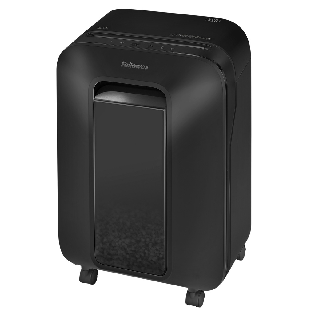 [50500] Papiervernietiger Fellowes LX201 2x12mm zwart