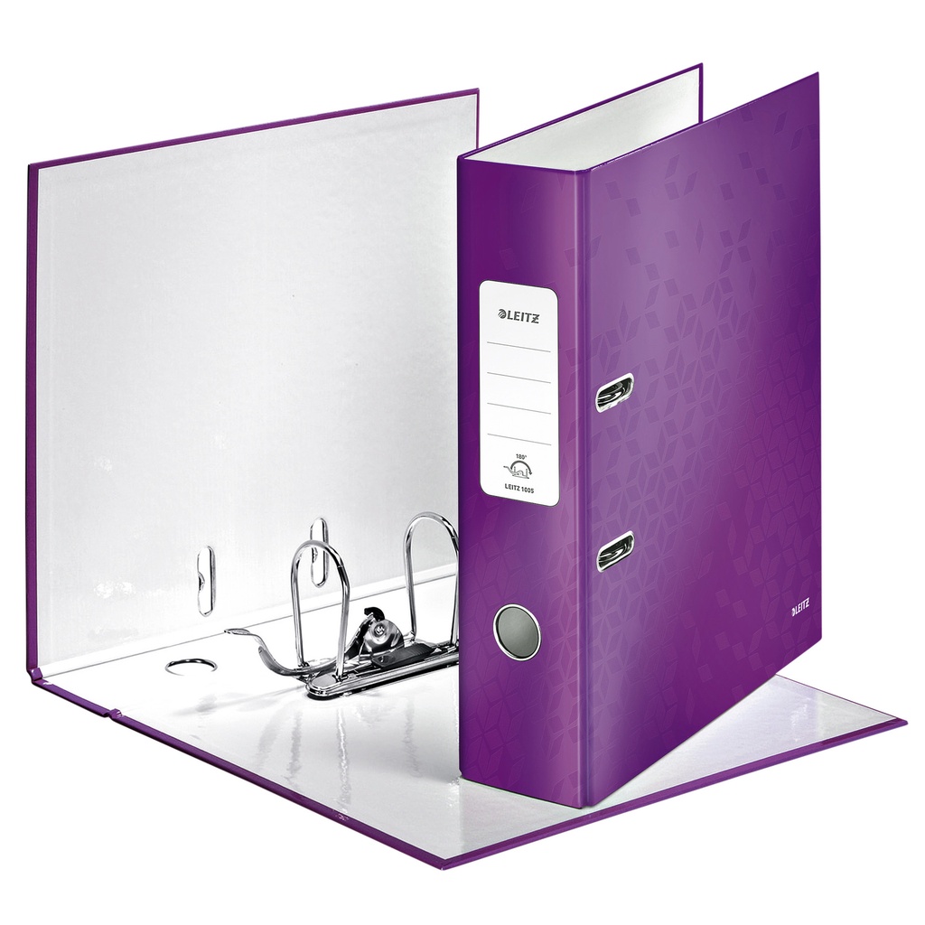 [10050062] Ordner Leitz Wow 180° gelamineerd 80mm A4 paars
