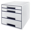 Ladenblok Leitz WOW CUBE A4 maxi 4 laden wit/grijs