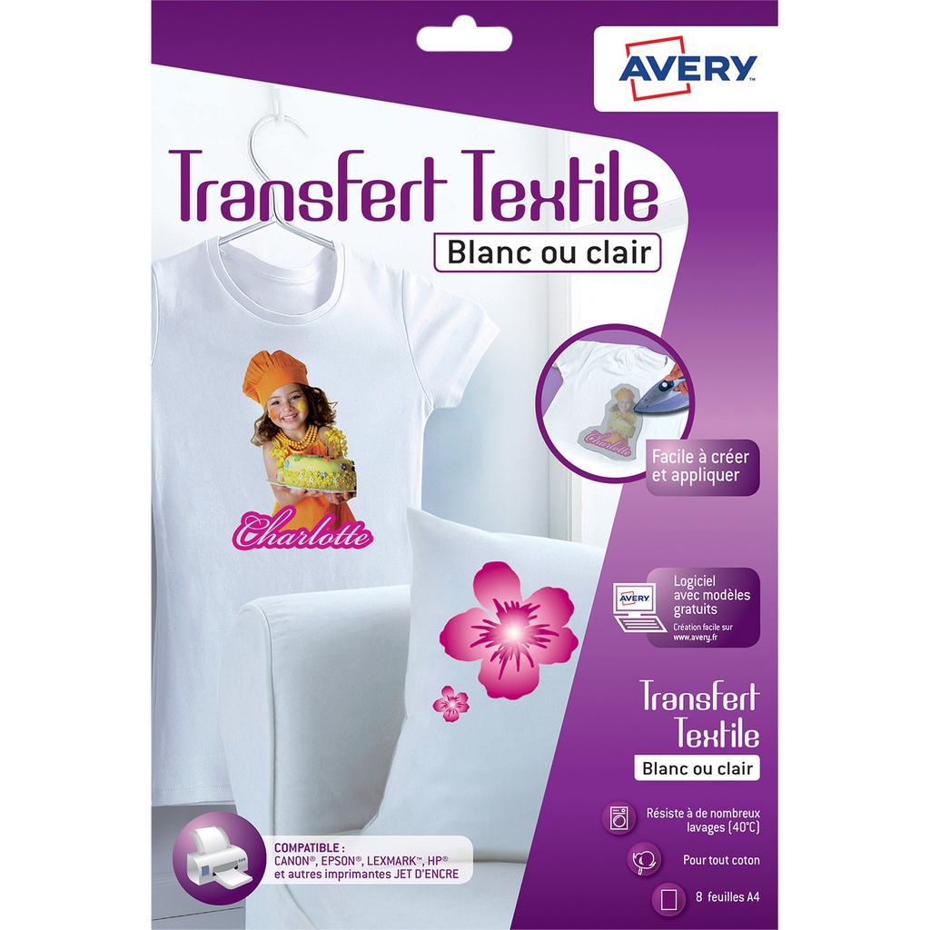 [C9405-8] T-shirt transfer Avery C9405-8 A4 8vel