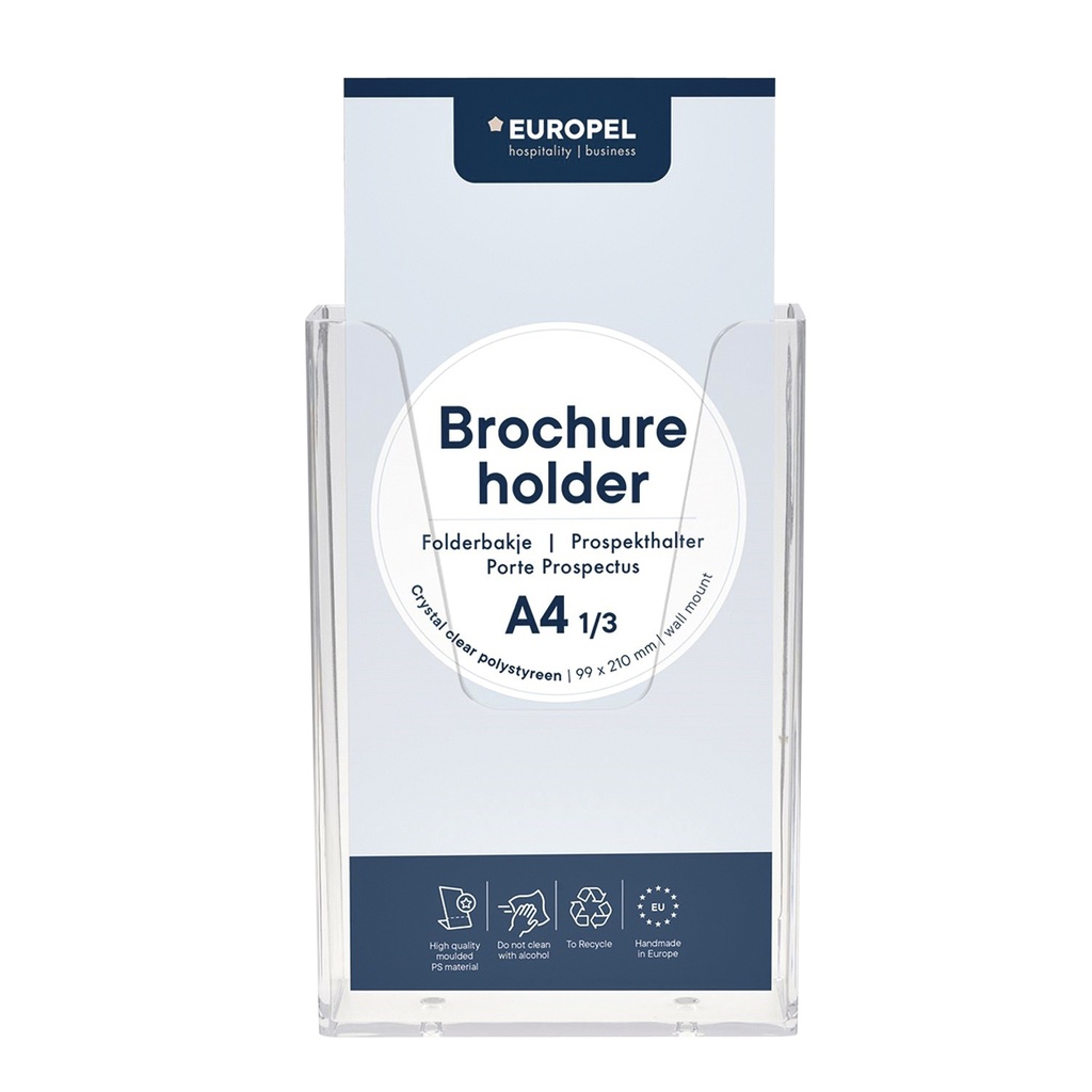 [350075] Folderhouder Europel wand 1/3 A4 transparant