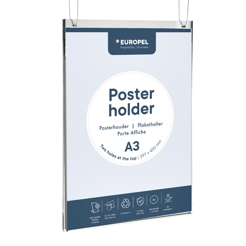 [350008] Posterhouder Europel A3 staand acryl