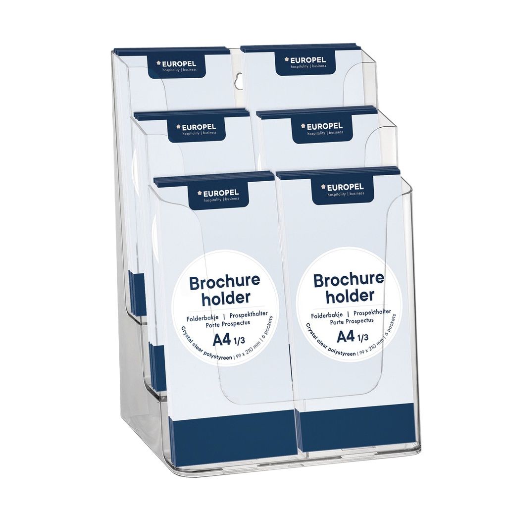 [350106] Folderhouder Europel 6 vaks 1/3 A4 transparant
