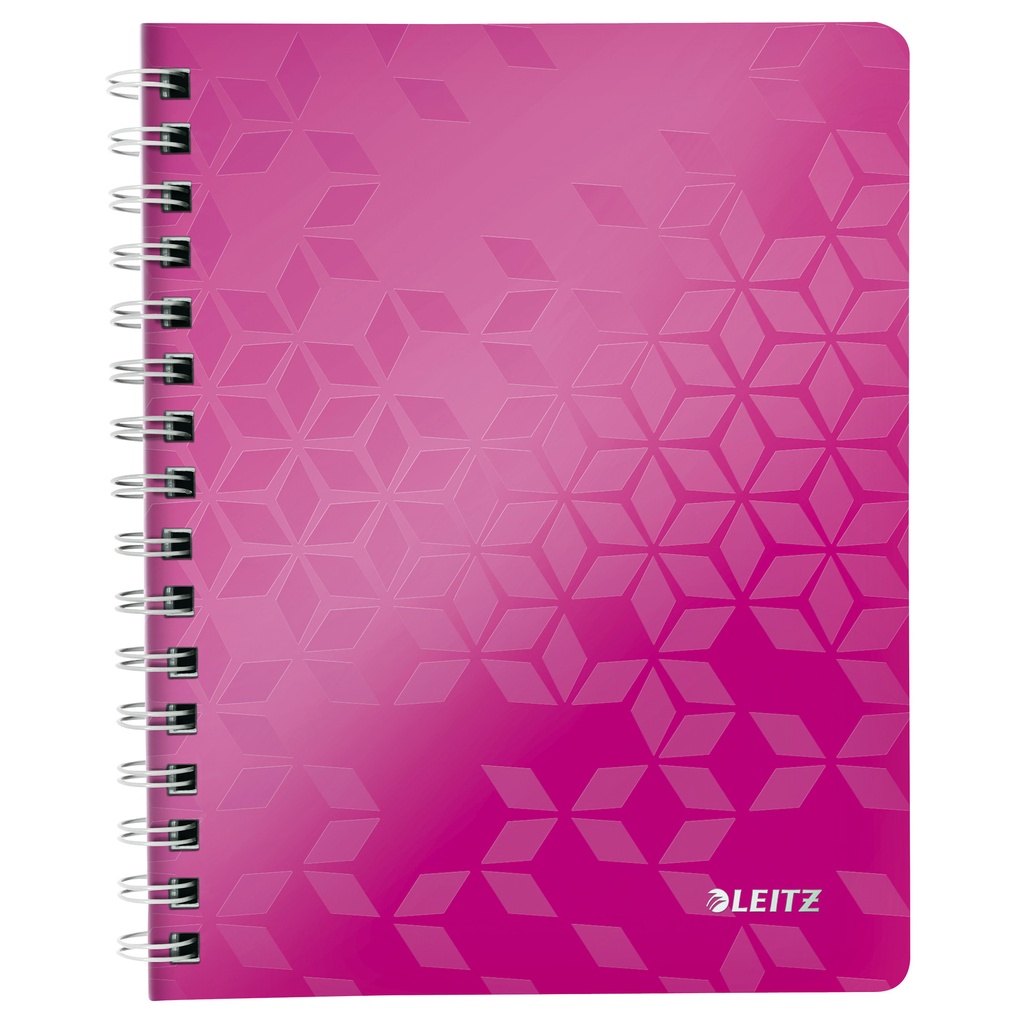 [46390023] Notitieboek Leitz WOW A5 spiraal 160pg lijn roze
