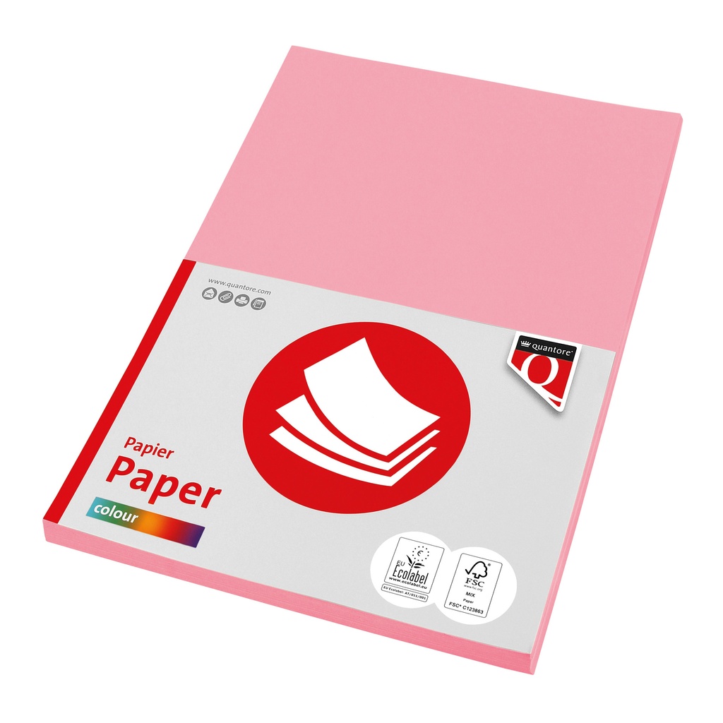 [129667] Kopieerpapier Quantore Col-100 A4 80gr roze