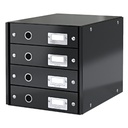 Ladenkast Leitz WOW Click Store 4 laden zwart