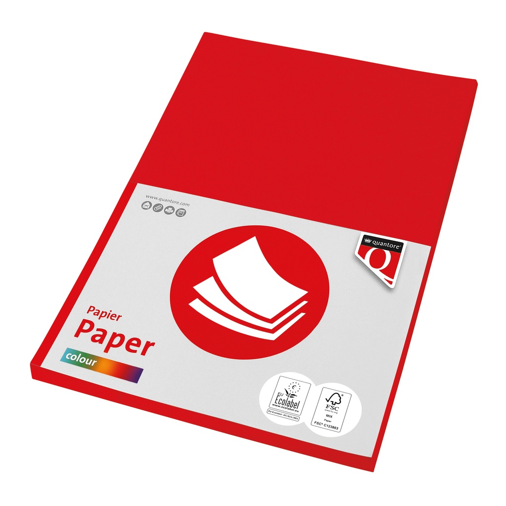 [129689] Kopieerpapier Quantore Col-50 A4 160gr felrood