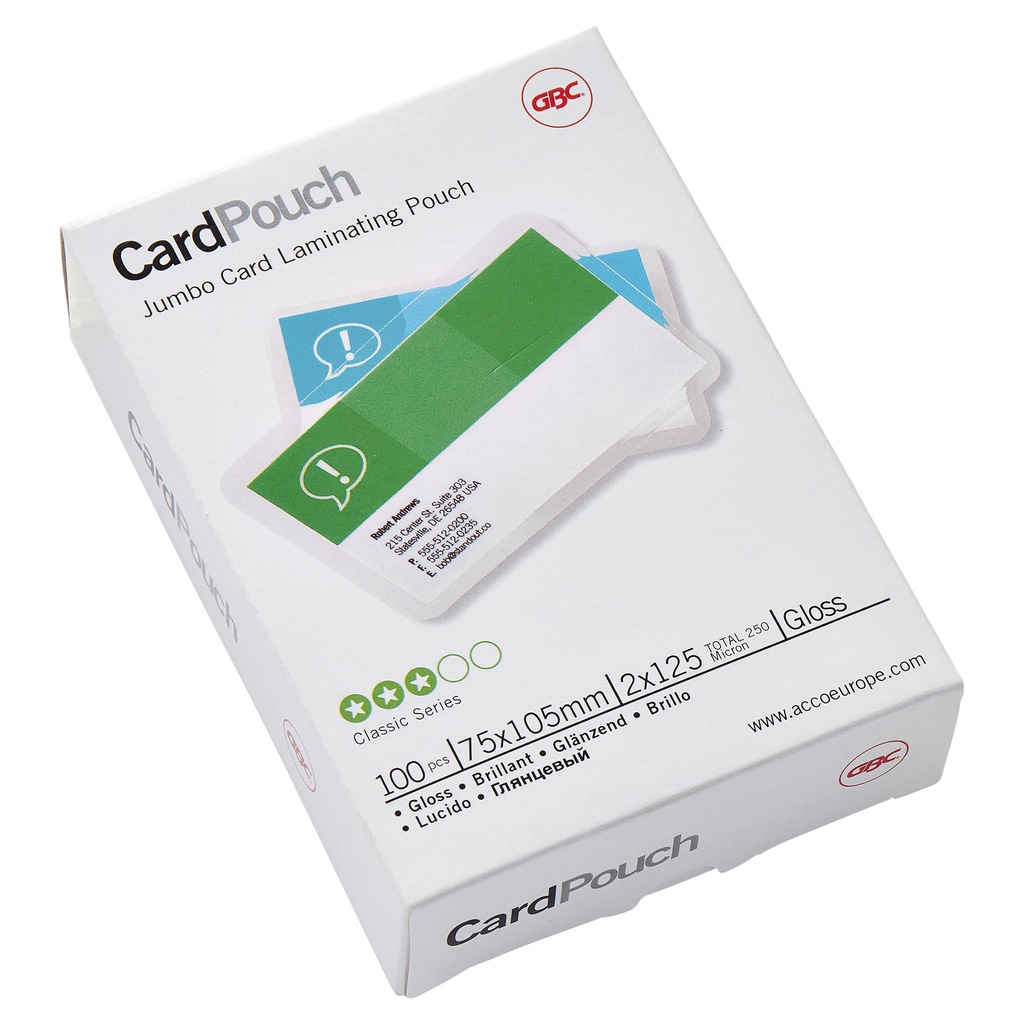 [3740303] Lamineerhoes GBC club card 75x105mm 2x125micron
