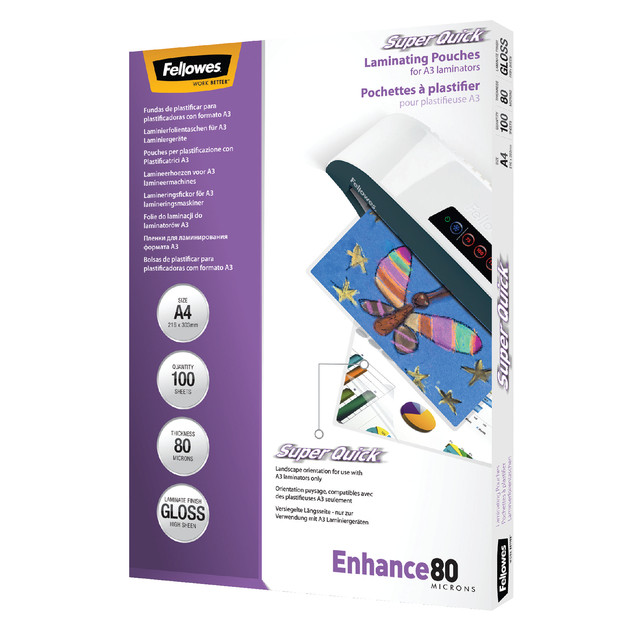 [54400] Lamineerhoes Fellowes Superquick A4 2x80micron