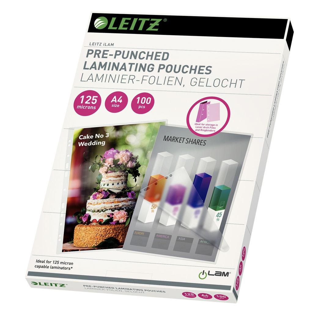 [33878] Lamineerhoes Leitz A4 perforatieband 2x125mic EVA