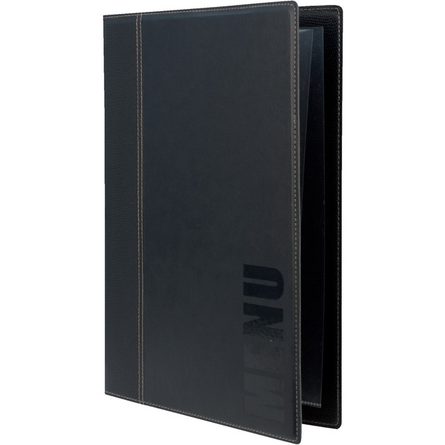 [MC-TRA4-BL] Menukaart Securit Trendy A4 1 x 2 tassen zwart