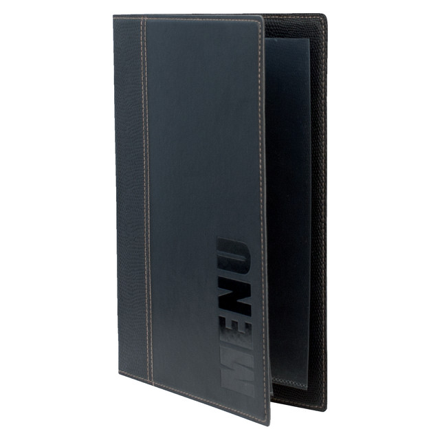 [MC-TRA5-BL] Menukaart Securit Trendy A5 1 x 2 tassen zwart