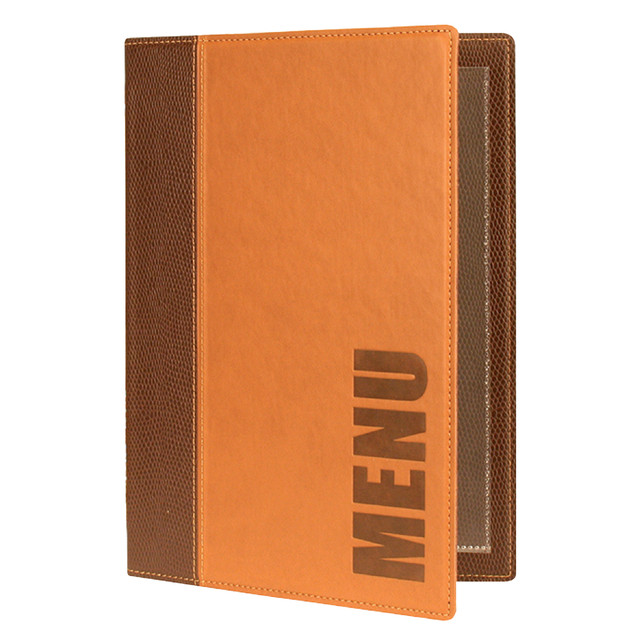 [MC-TRA5-LB] Menukaart Securit Trendy A5 1 x 2 tassen bruin