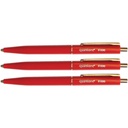 Balpen Quantore drukknop en metalen clip rood