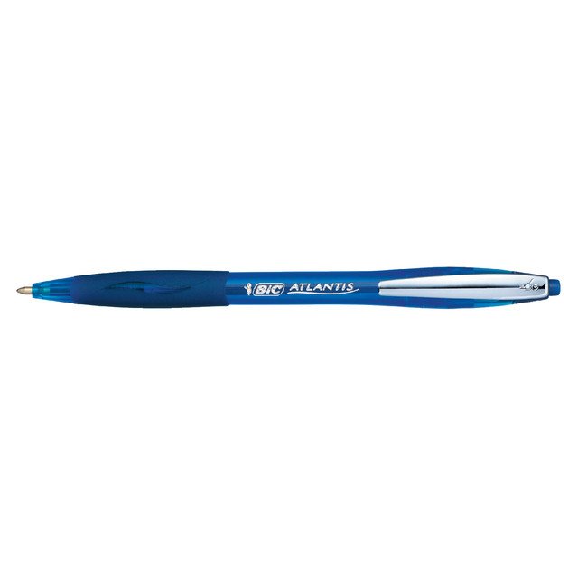Balpen Bic Atlantis soft clic M blauw