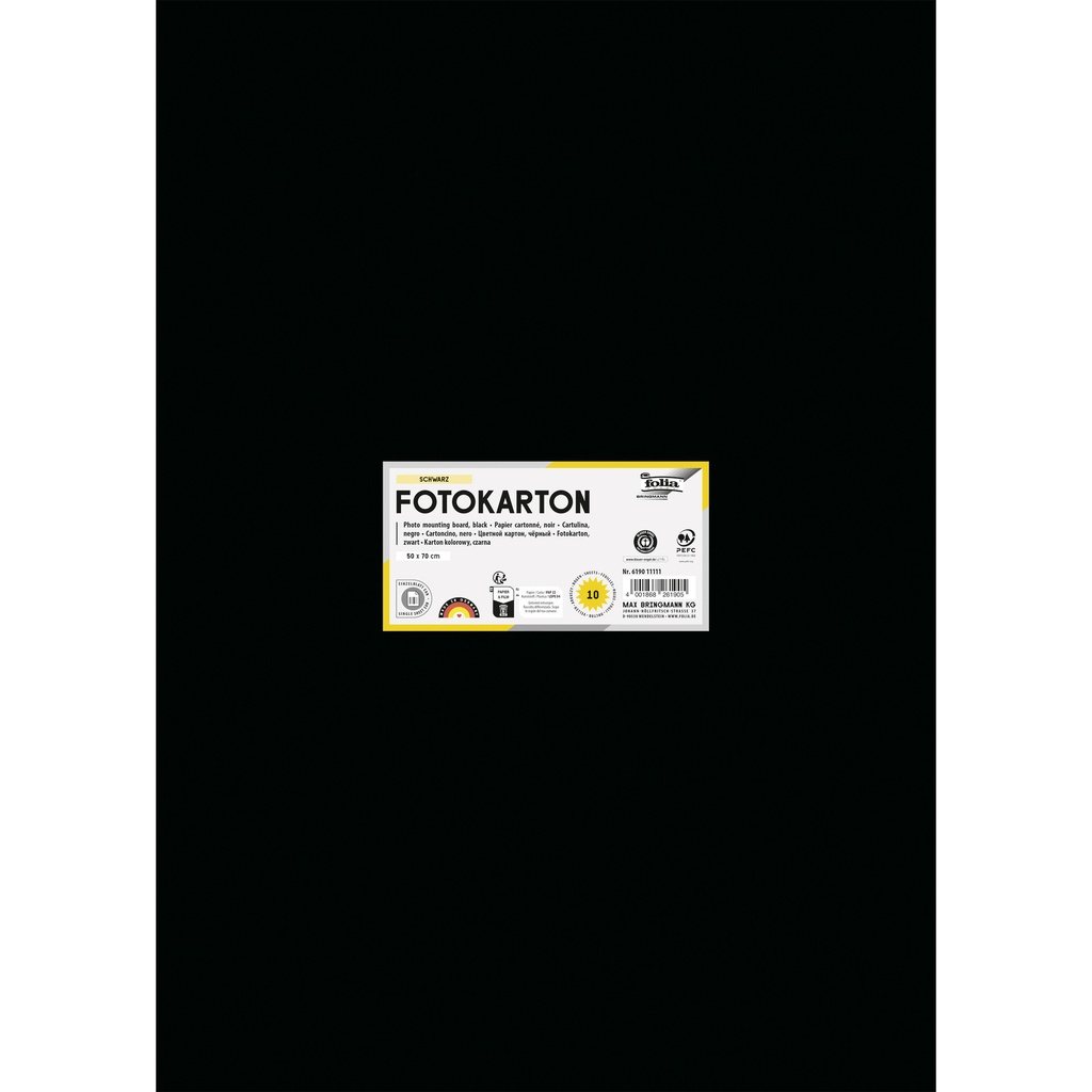 [6190E] Fotokarton Folia 300gr 50x70cm 90 zwart