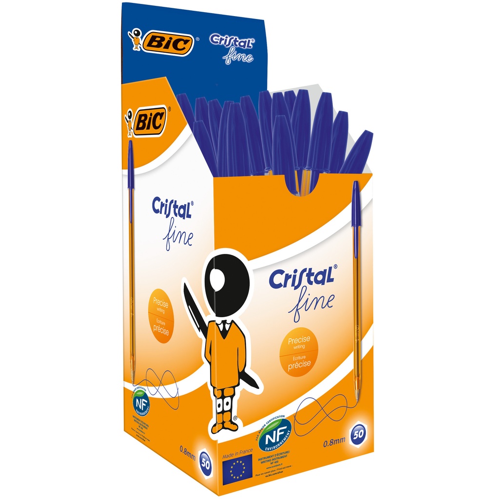Balpen Bic Cristal F blauw
