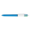 Balpen Bic 4kleuren M lichtblauw