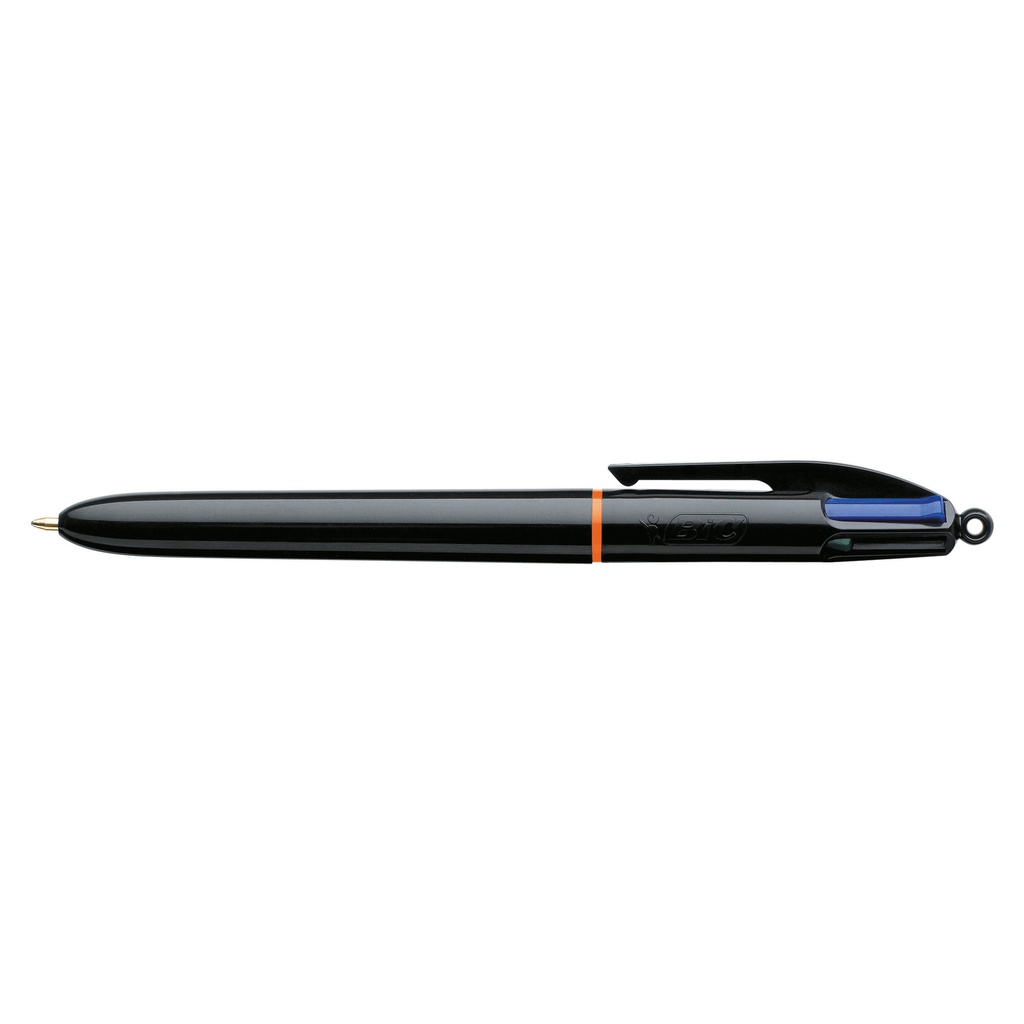 Balpen Bic 4kleuren pro met ring M zwart