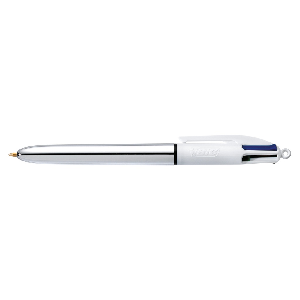 Balpen Bic 4kleuren shine M zilver