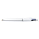 Balpen Bic 4kleuren shine M zilver