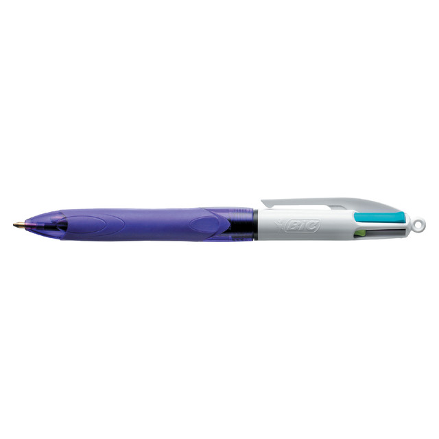 Balpen Bic 4kleuren grip fashion M paars