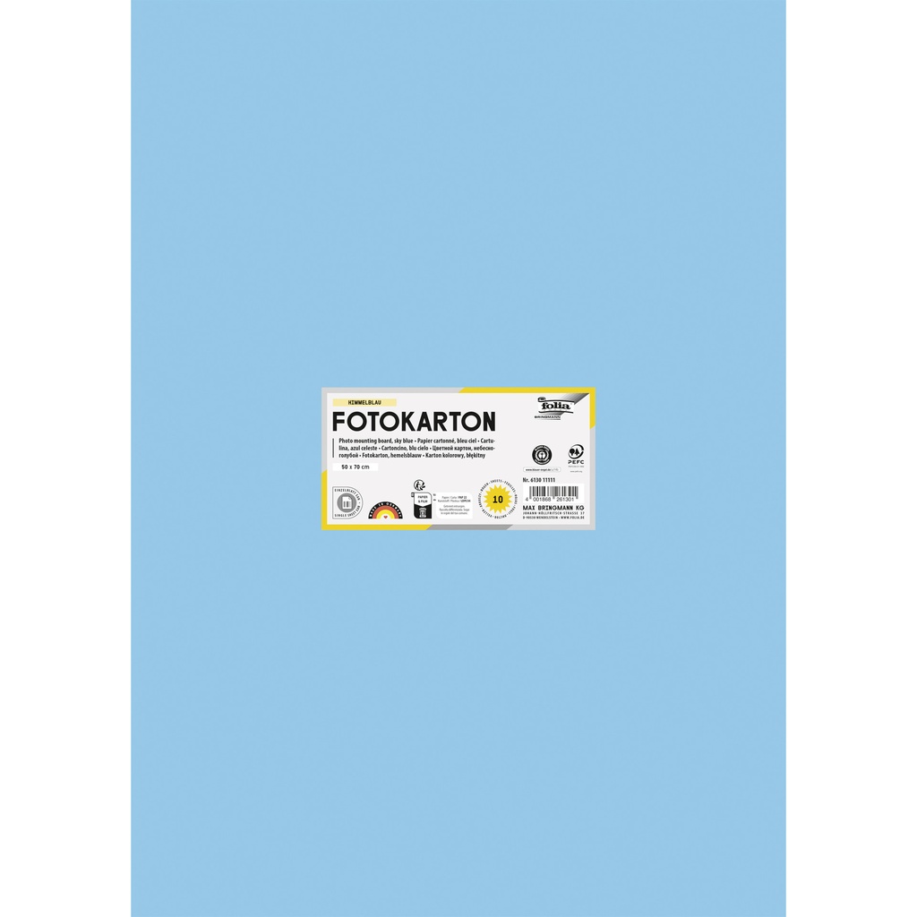 [6130E] Fotokarton Folia 300gr 50x70cm 30 hemelblauw