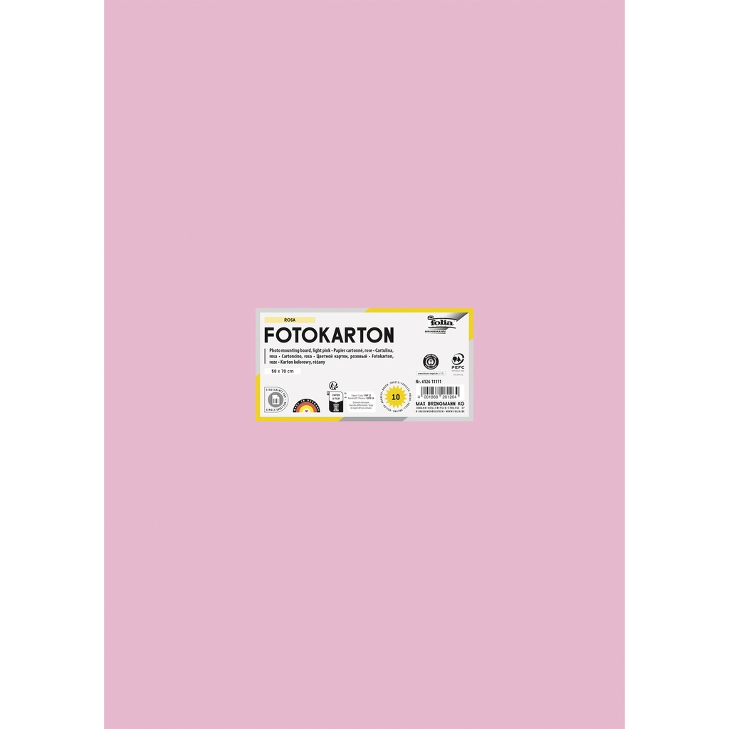 [6126E] Fotokarton Folia 300gr 50x70cm 26 lichtroze