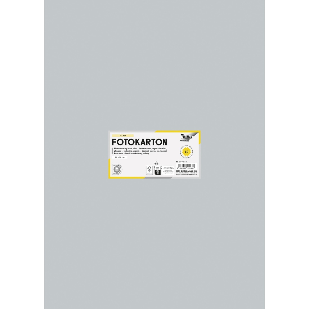 [6160E] Fotokarton Folia 300gr 50x70cm 60 zilver