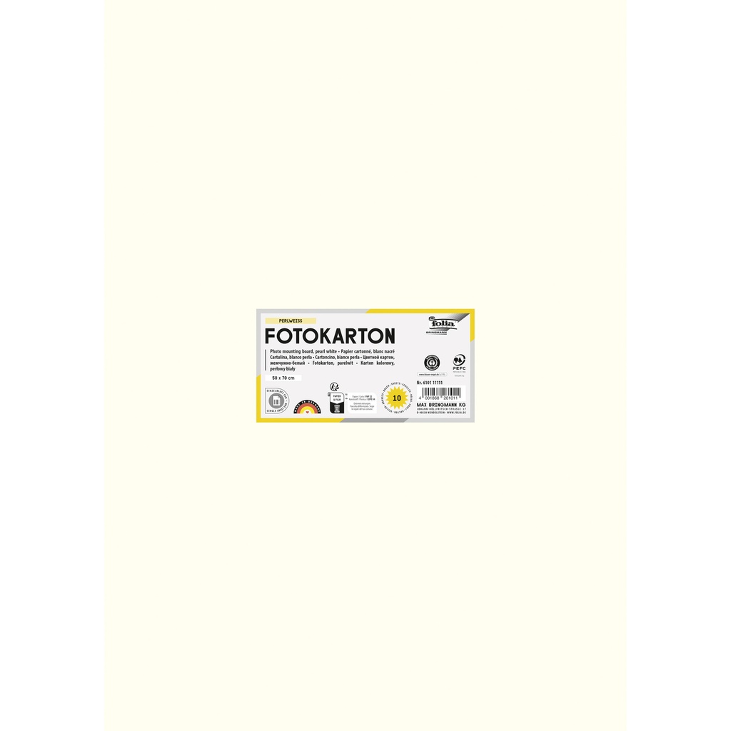 [6101E] Fotokarton Folia 300gr 50x70cm 01 parelwit