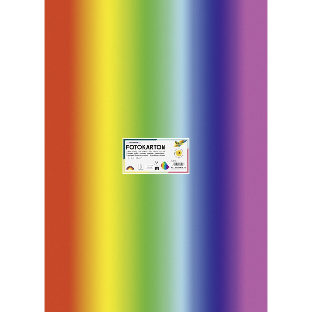 Fotokarton Folia 300gr 50x70cm 1650 regenboog