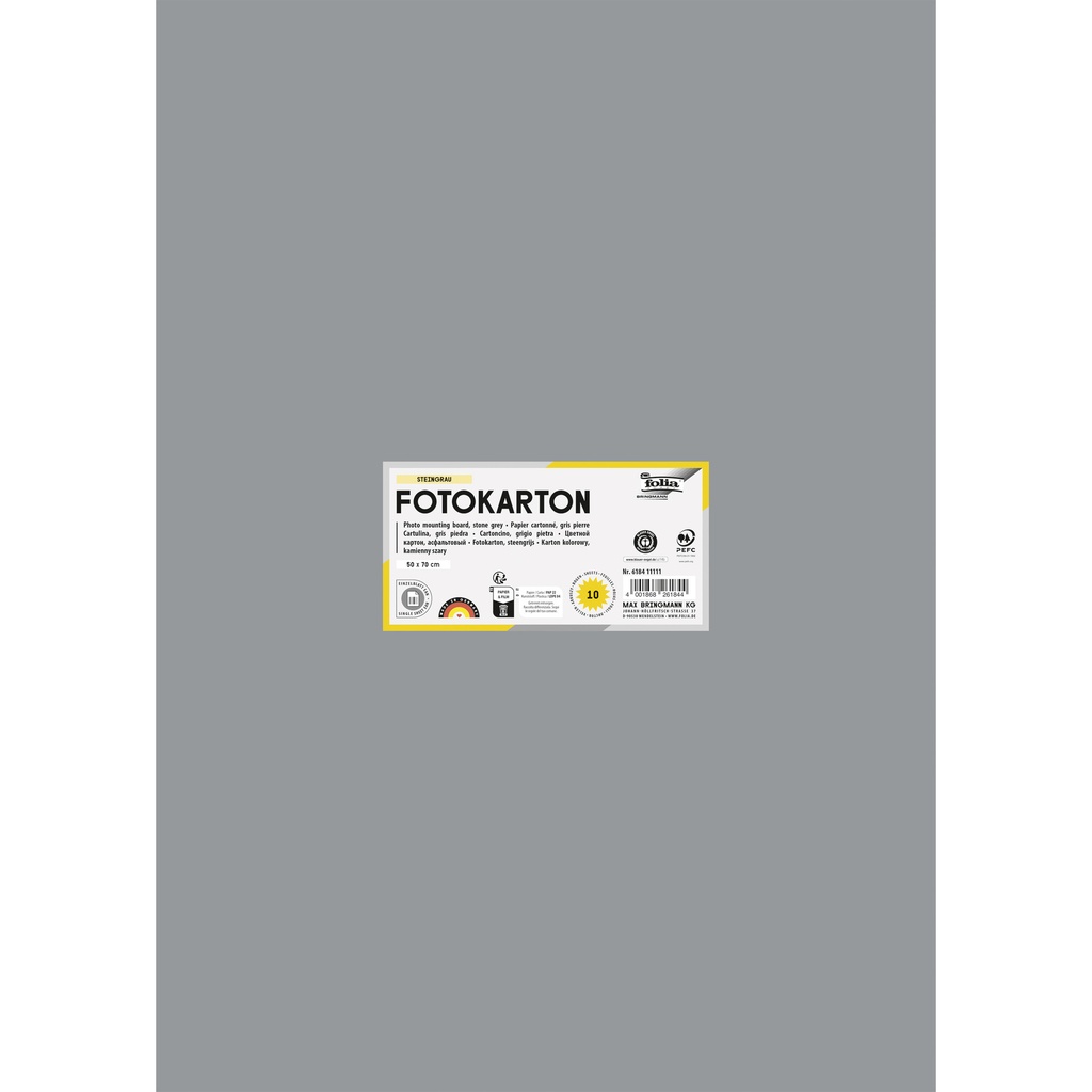 [6184E] Fotokarton Folia 300gr 50x70cm 84 steengrijs