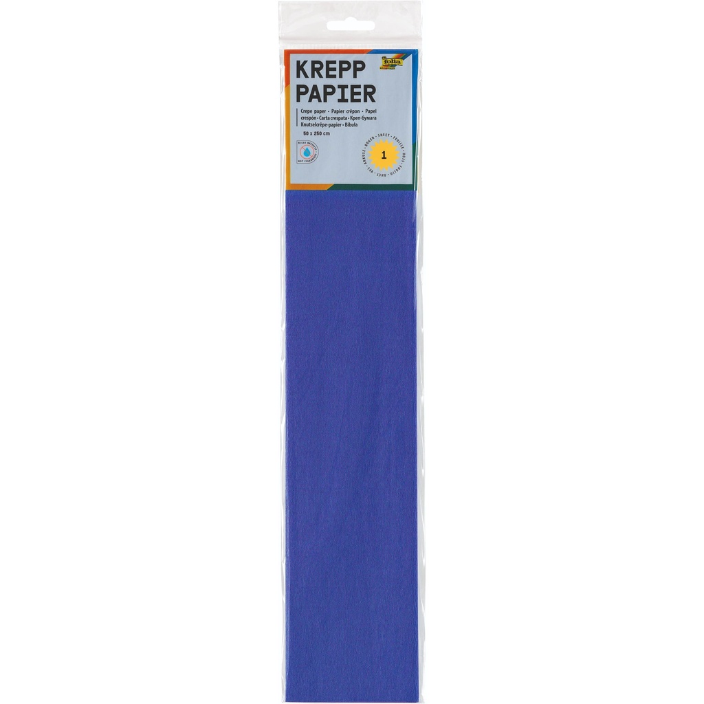 [822128] Crepepapier Folia 50x250cm 10vel 128 briljantblauw