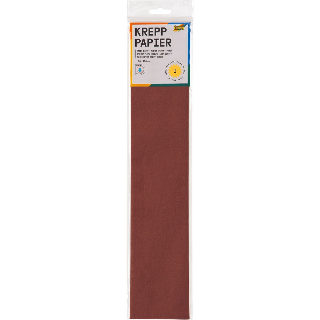 [822161] Crepepapier Folia 50x250cm 10vel 161 kastanjebruin