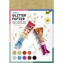 Glitterpapier Folia 1-zijdig 24x34cm 170gr 10v ass