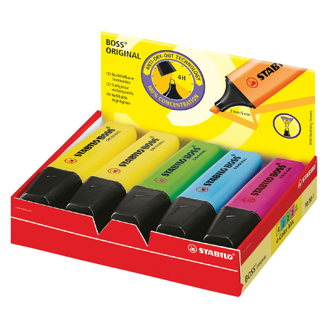 [70/10-1] Markeerstift STABILO BOSS 70/10 10st assorti