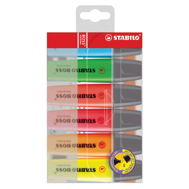 [70/6] Markeerstift STABILO BOSS 70/6 6st assorti