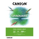 Tekenpapier Canson Graduate 160gr A4 helderwit