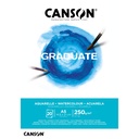Aquarelpapier Canson Graduate 20vel 250gr A5 wit