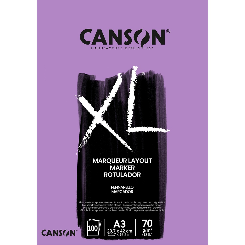 [200297237] Markerpapier Canson XL Marker 70gr A3 extra wit